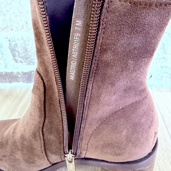 Anne Klein Chocolate Suede Ankle Booties - Picture 7 of 7